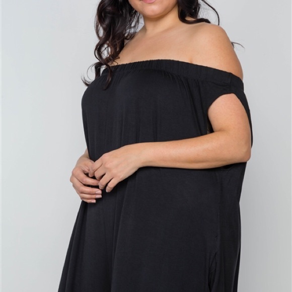 2X Plus Size Black Baggy Jumpsuit Romper - Picture 7 of 8